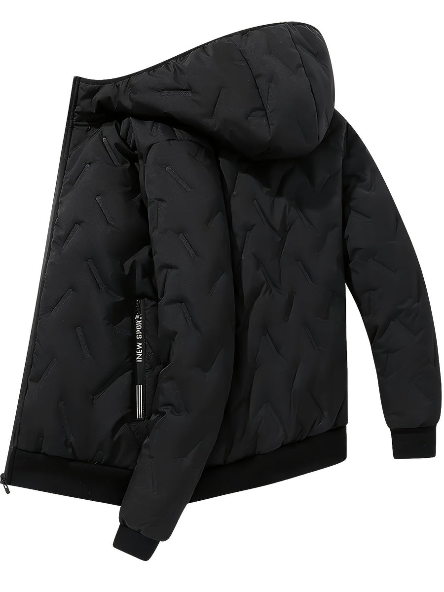 Herren Winter Thermo Anzug Gesteppt Gefütterte Jacke mit Kapuze und Hose