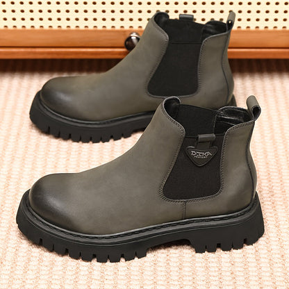 Chelsea Boots Plateau Damen Herren Chunky Sohle Schwarz Grau Stiefel