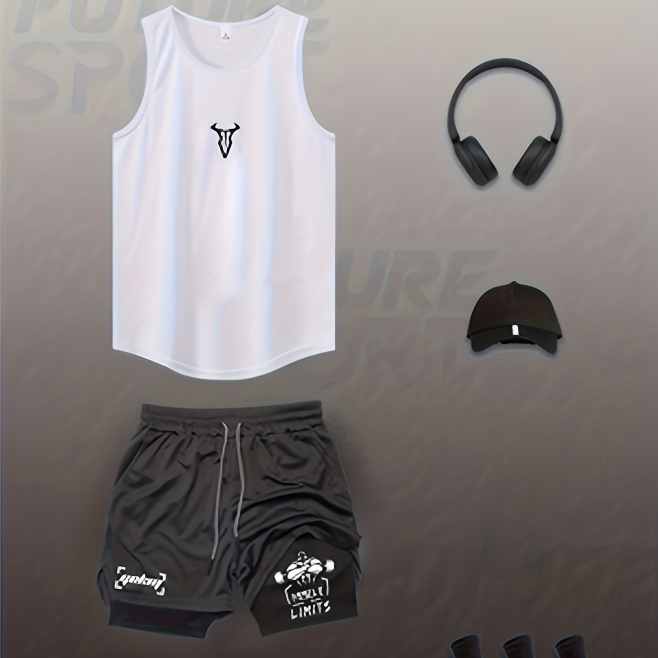 Herren Fitness Trainingsset – Muskelaufbau Tanktop & Shorts für Gym und Workout