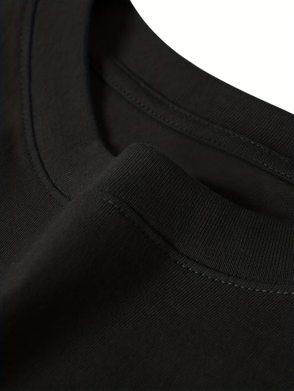Herren Langarmshirt mit Totenkopf-Druck und Spruch – Rundhals