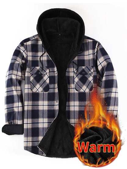Herren Karo Hemdjacke mit Kapuze – Wärmende Freizeitmode für Outdoor und Alltag