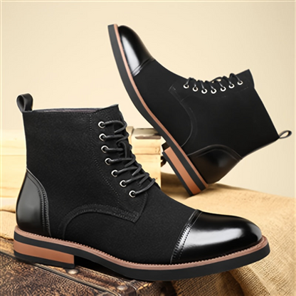 Herren Stiefeletten Schnürschuhe im Chelsea-Stil mit Kontrastkappen