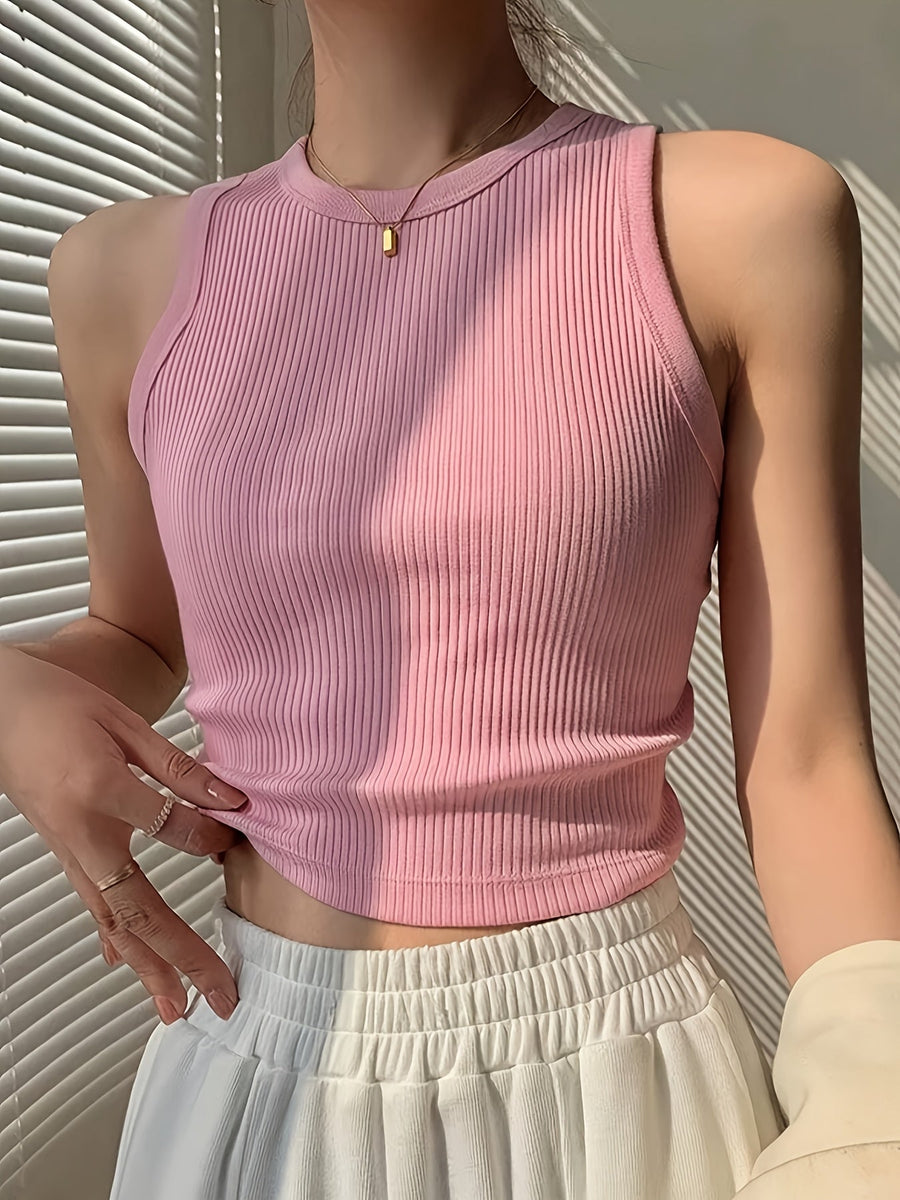 Damen Ripp Tanktop Figurbetont Modern Freizeit & Sport