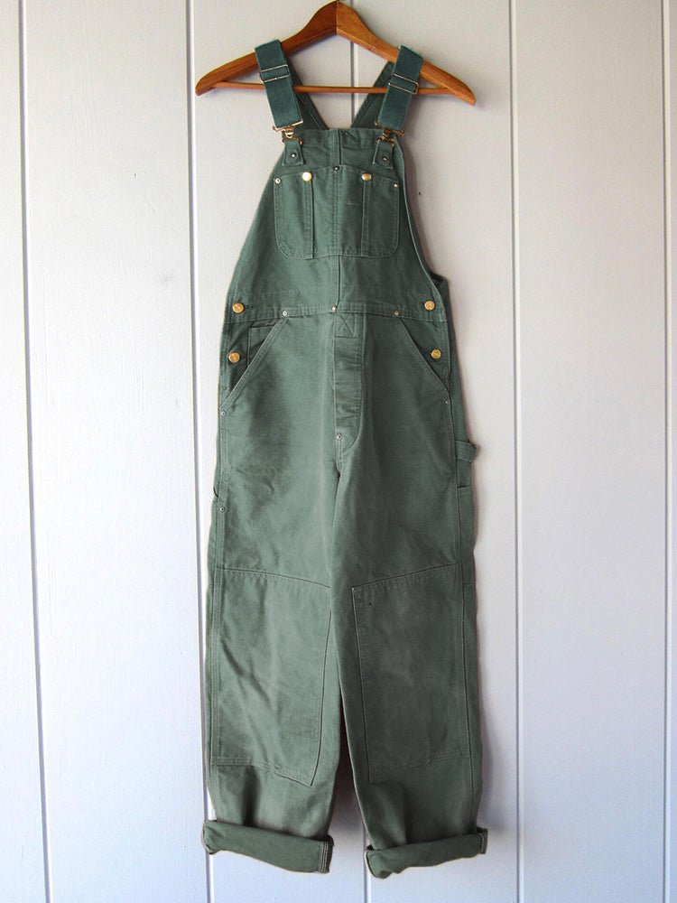Arbeitslatzhose Unisex Canvas-Optik mit verstellbaren Trägern