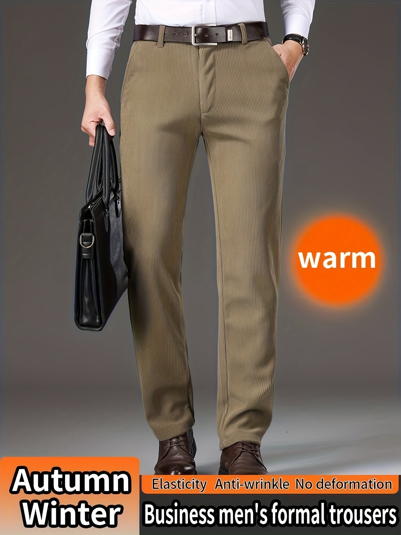 Herren Cordhose Regular Fit Business Hosen für Herbst Winter