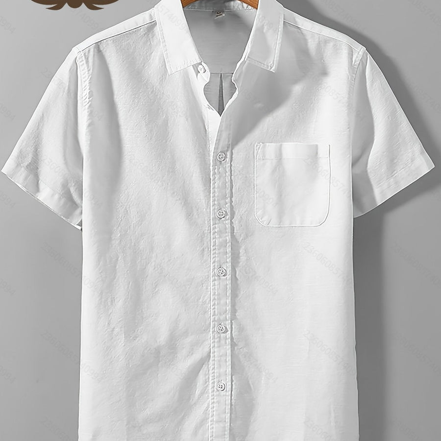 Herren Kurzarm Freizeithemd mit Brusttasche – Klassisches Button-Down Design für Büro und Alltag