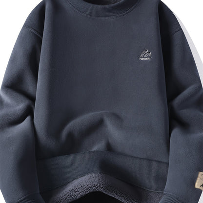 Unisex Winter Sweatshirt gefüttert Rundhalsausschnitt Pullover
