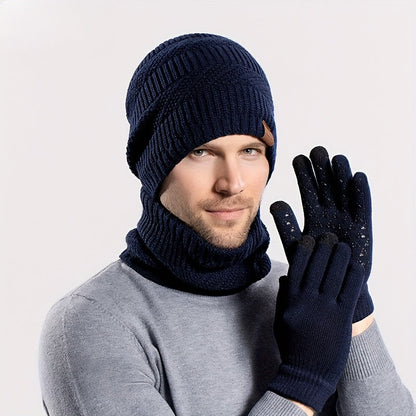 Winter Set 4-teilig Mütze Schal Handschuhe Socken gefüttert Strick warm