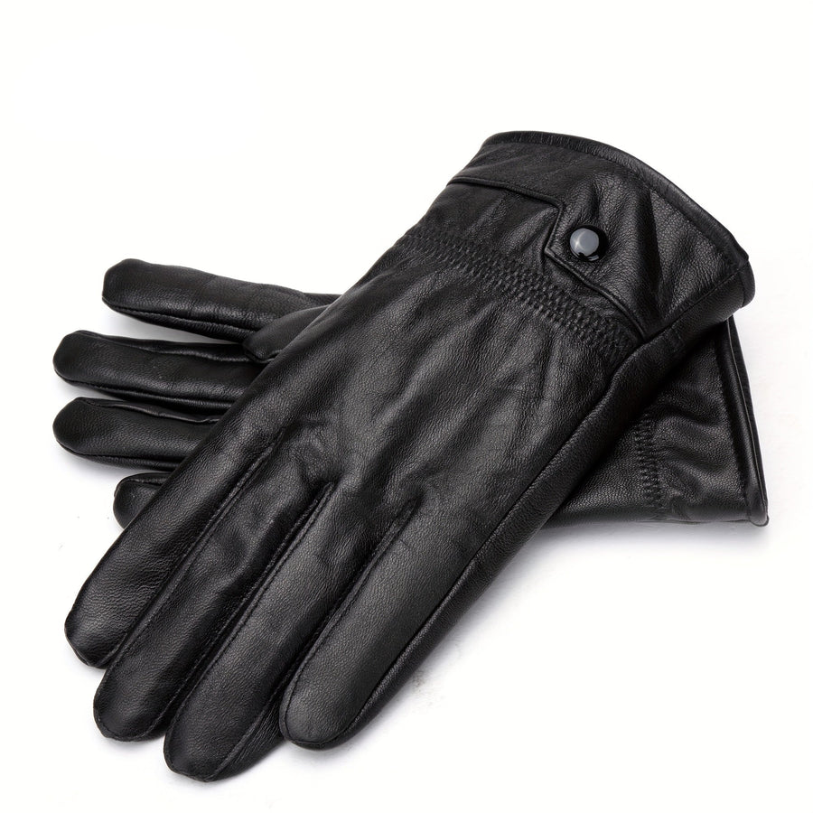 Unisex Handschuhe Schwarz mit Elastischem Bündchen
