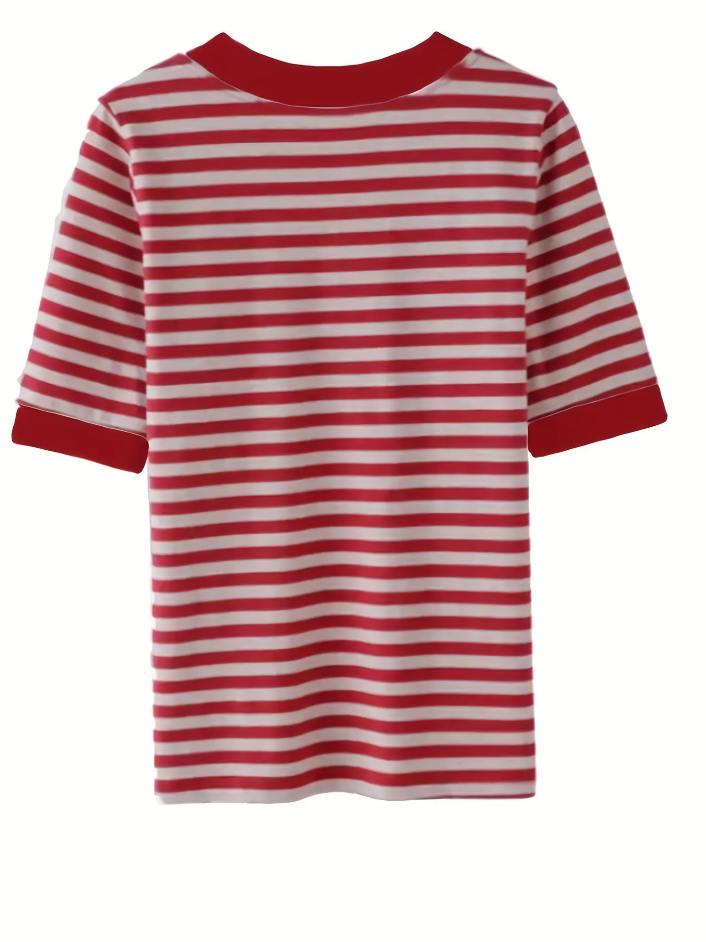 Damen Streifen T-Shirt mit V-Ausschnitt und Kurzarm – Casual Style für Alltag und Freizeit