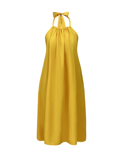 Damen Maxikleid mit Rückenausschnitt und Neckholder – Eleganter, weiter Schnitt für festliche Anlässe