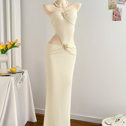 Damen Maxikleid Elegant Cut-Out Strand Party Abendmode