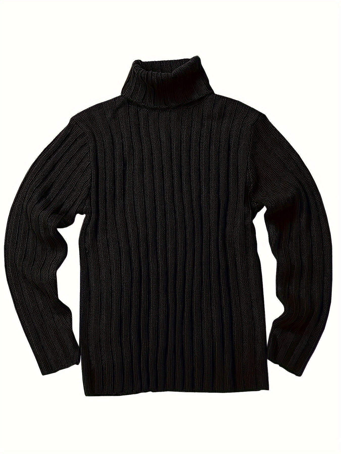 Rollkragen Strickpullover für Herren, Grobstrick, langärmelig, unifarben
