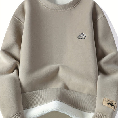 Unisex Winter Sweatshirt gefüttert Rundhalsausschnitt Pullover