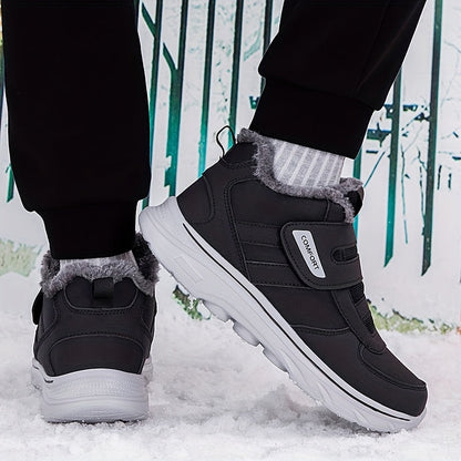 Winterstiefel mit Futter, Klettverschluss, rutschfester Sohle, warm gefütterte Winterschuhe