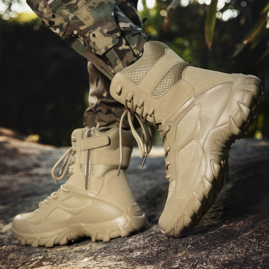 Herren Outdoor-Stiefel Schnürstiefel Hoher Schaft Profilsohle