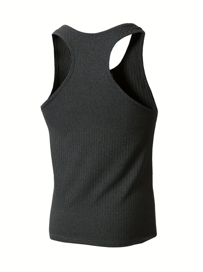 Herren Sport-Tanktop Set – Bequeme Ribbed Fitness Tops für Training & Freizeit