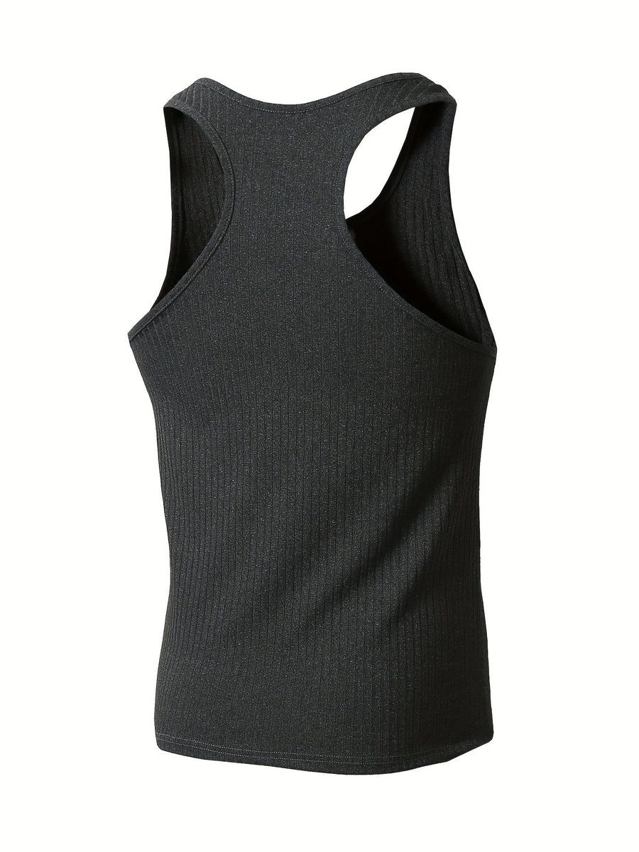 Herren Sport-Tanktop Set – Bequeme Ribbed Fitness Tops für Training & Freizeit