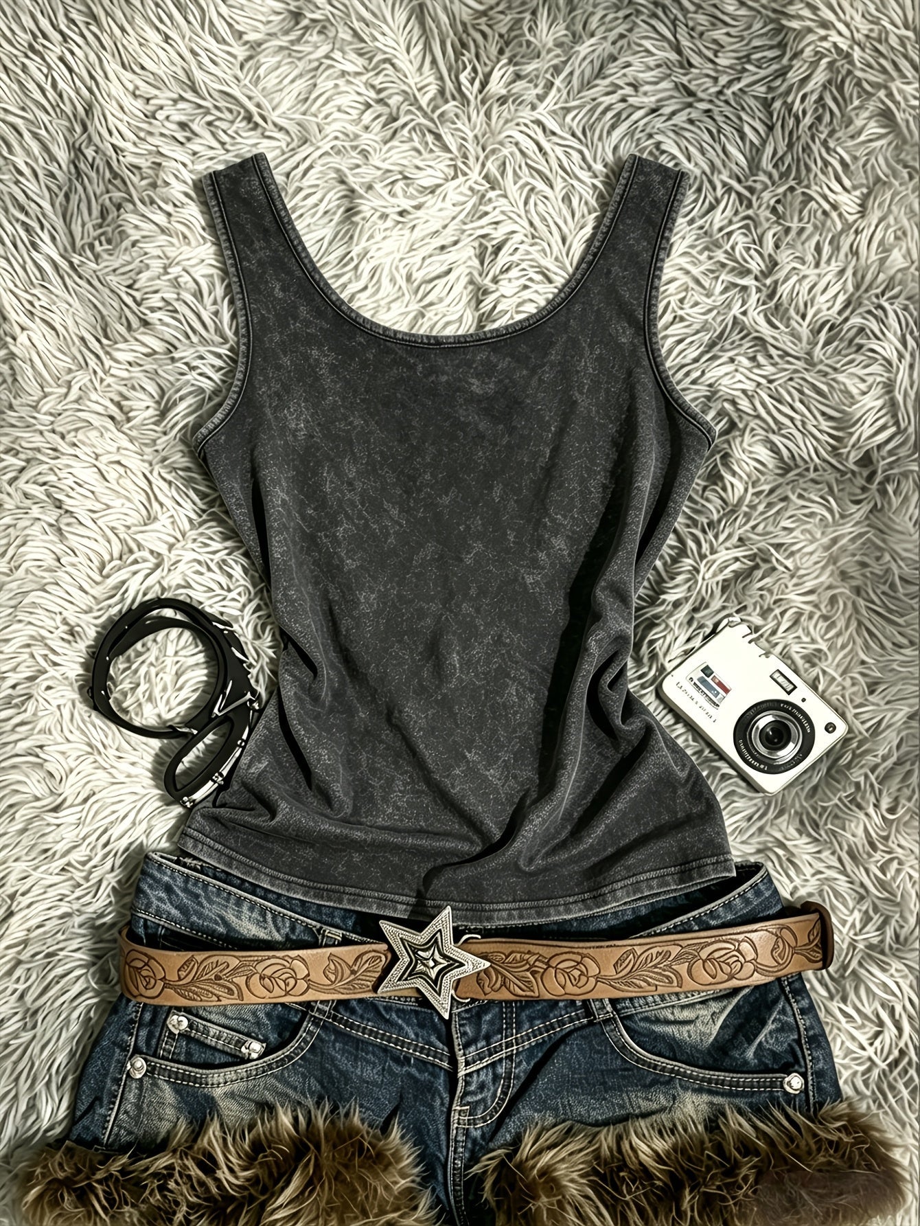 Damen Vintage Tanktop mit Spiral-Print – Retro Style für Festivals und Freizeit