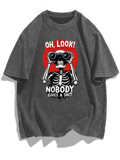 Herren Oversize T-Shirt mit Skelett-Print und frechem Spruch – Lustiges Streetwear Motiv