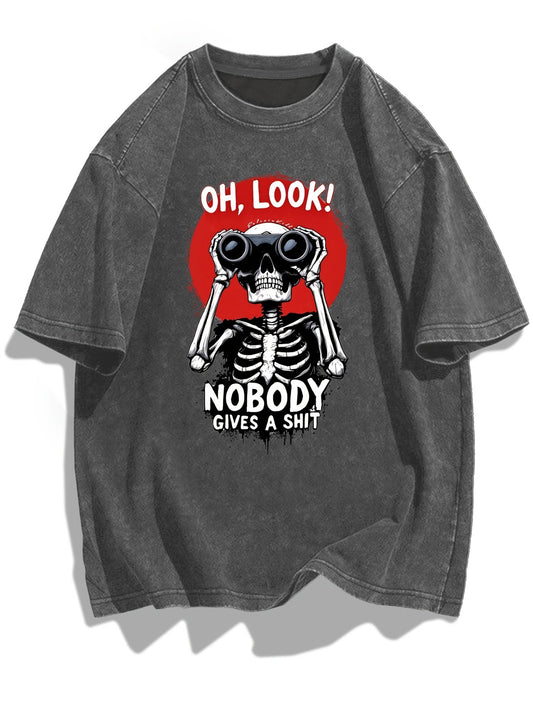 Herren Oversize T-Shirt mit Skelett-Print und frechem Spruch – Lustiges Streetwear Motiv
