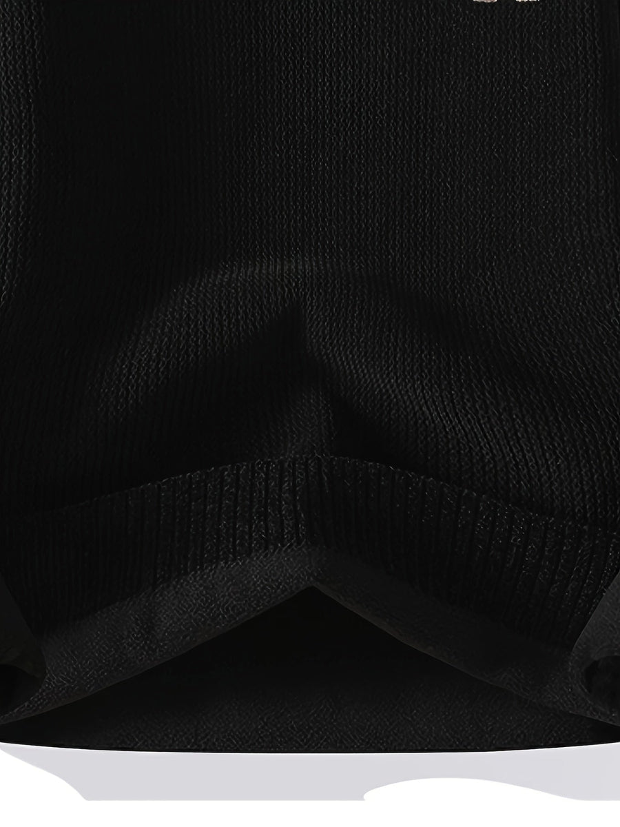 Unisex Langarm-Sweatshirt mit Rundhalsausschnitt, gerippter Textur und Ellenbogen-Patches