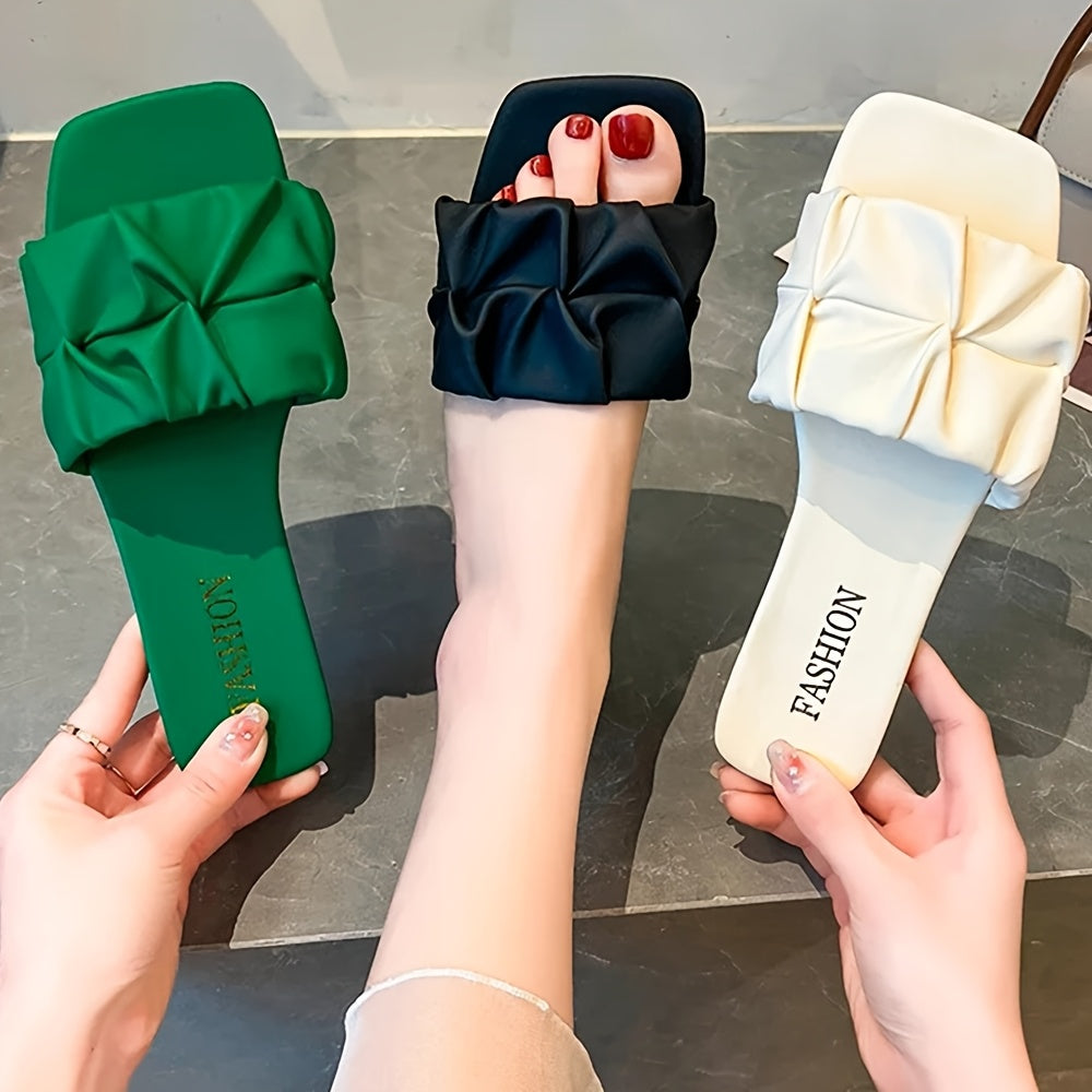 Damen Modische Slip-On Slides mit Gepolstertem Riemen – Bequeme Freizeitsandalen für Alltag & Freizeit