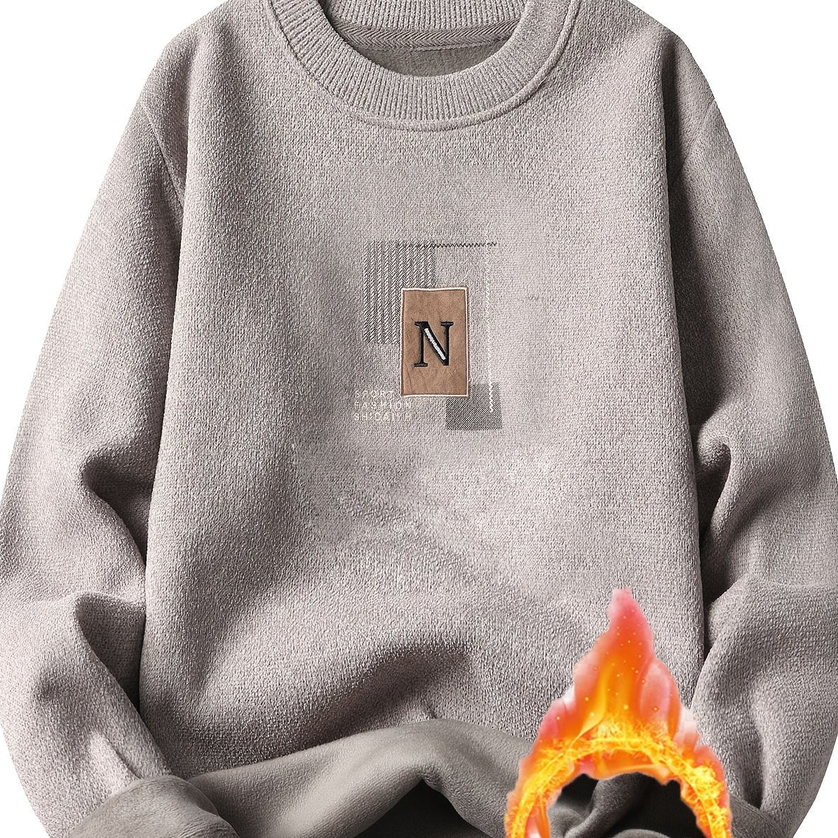 Unisex Langarm Sweatshirt Pullover mit Rundhalsausschnitt und Innenfutter