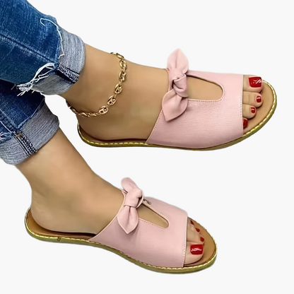 Damen Slip-On Sandalen mit Schleife – Bequeme Sommerschuhe für Freizeit und Alltag