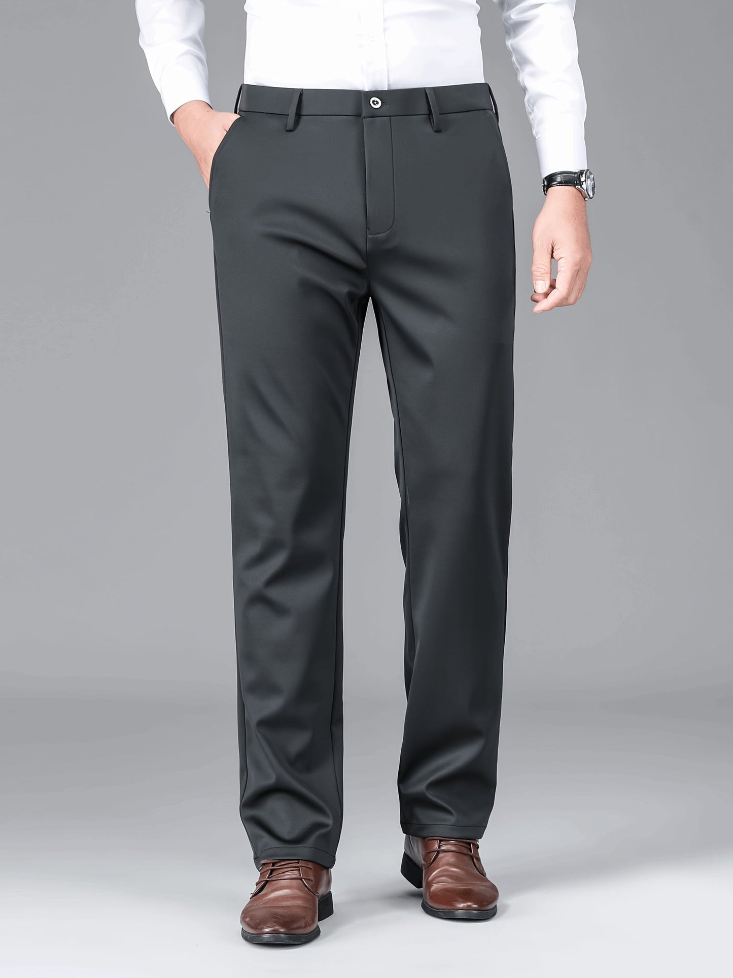 Herren gefütterte Hose Winter Warme Business-Hose mit Fleecefutter