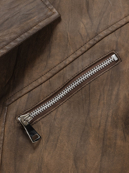 Herren Sakko Jacke mit Reißverschluss-Details und Knöpfen