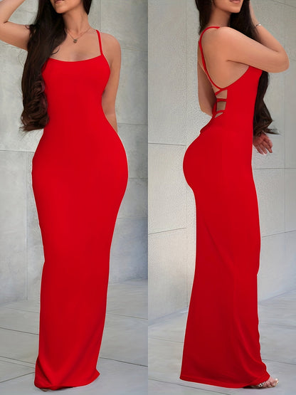 Damen Abendkleid mit Rücken Schnürung – Elegantes Maxi Kleid für besondere Anlässe