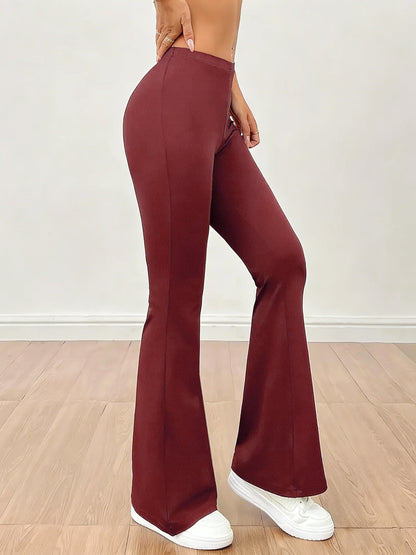 Damen High Stretch Schlaghose – Figurformende Bootcut Freizeithose