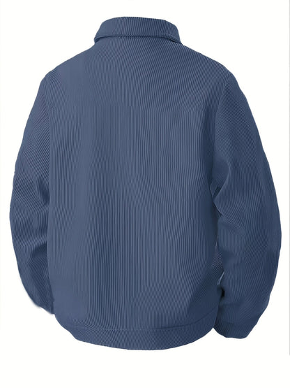 Herren Cordhemd Jacke Freizeit Übergangsjacke mit Knopfleiste & Brusttaschen