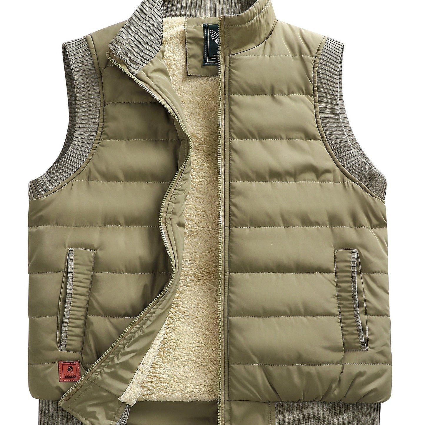 Steppweste mit Stehkragen und Rippstrickdetails - Warm gefüttert - Herren