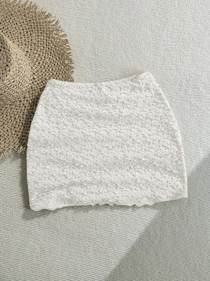 Damen Mini Beachrock mit Seestern-Details und strukturierter Optik – Perfekt für den Strandurlaub