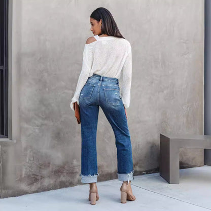 Audrey – Weite Damenjeans im Lässigen Stil