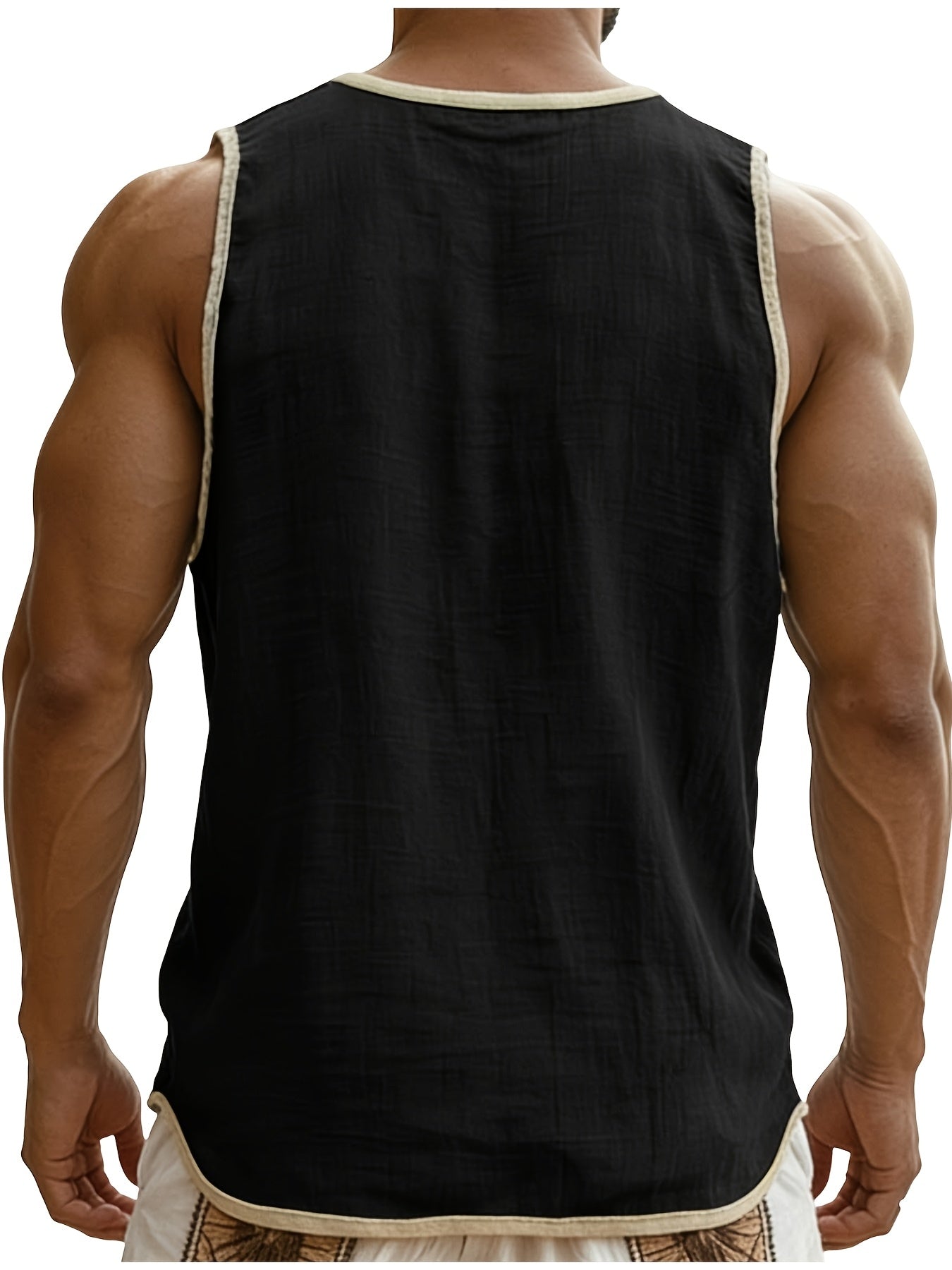 Herren Ärmelloses Henley Shirt Freizeit Modern