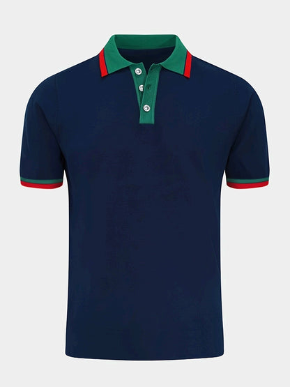 Herren Polohemd mit Kontrastkragen – Eleganter Freizeitstil für Alltag und Büro