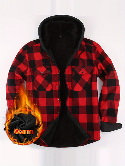Herren Karo Hemdjacke mit Kapuze – Wärmende Freizeitmode für Outdoor und Alltag