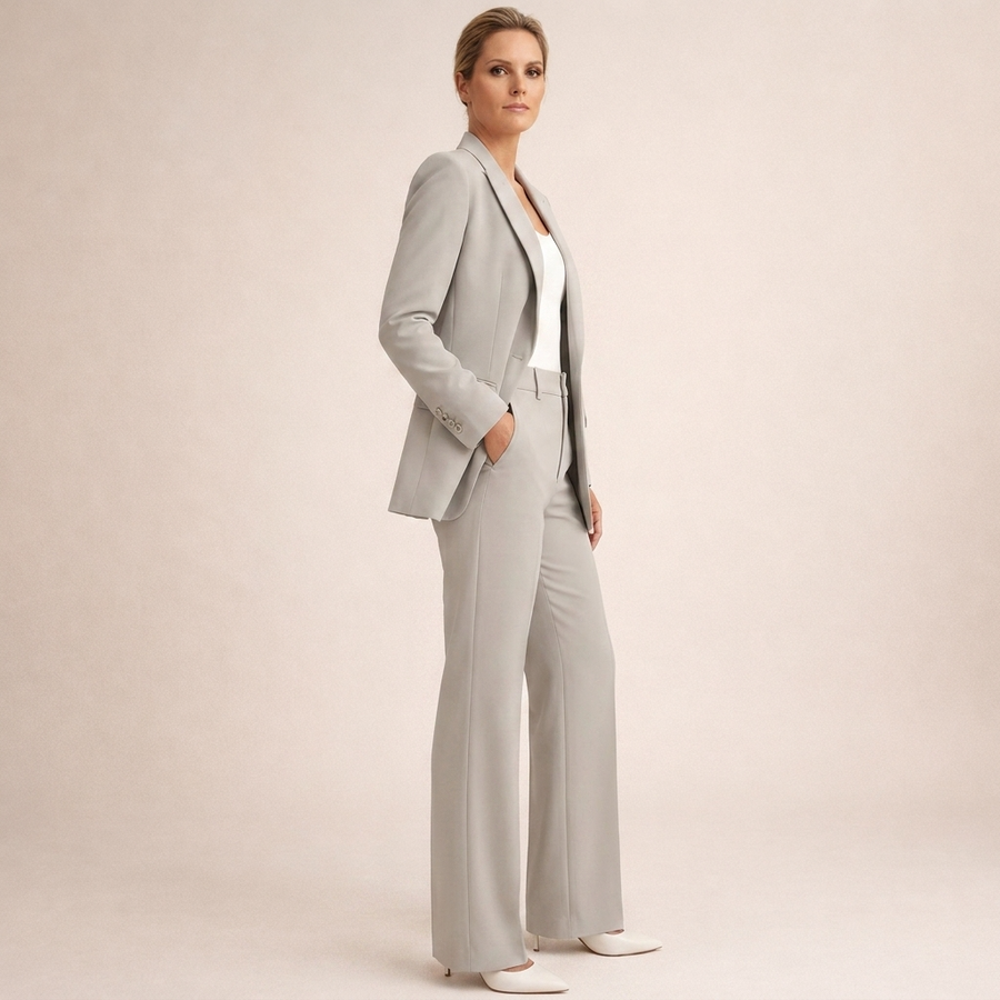 Dames zakelijke pakset: blazer en broek in verschillende kleuren