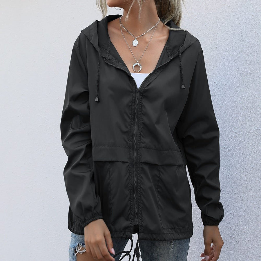 Lichte windjack voor dames met capuchon en ritssluiting