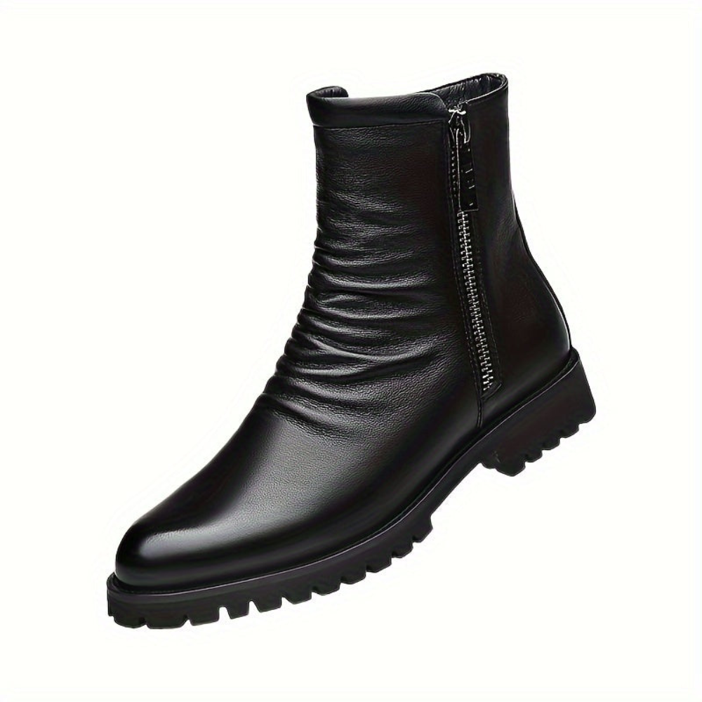 Schwarze Stiefeletten Herren mit Reißverschluss, Knöchelhohe Boots