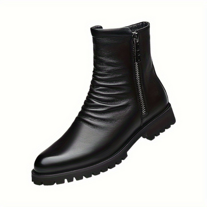 Schwarze Stiefeletten Herren mit Reißverschluss, Knöchelhohe Boots