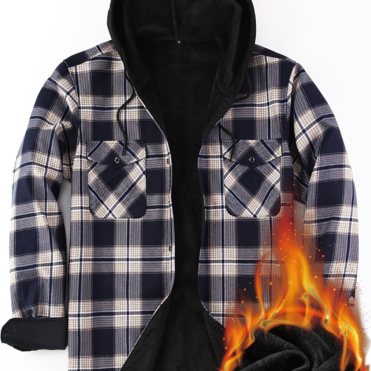 Herren Karo Hemdjacke mit Kapuze – Wärmende Freizeitmode für Outdoor und Alltag