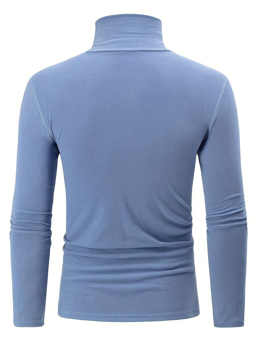 Herren Rollkragenpullover Set 4er Pack Langarm Shirt Basic Winter Warm Schwarz Weiß Grau