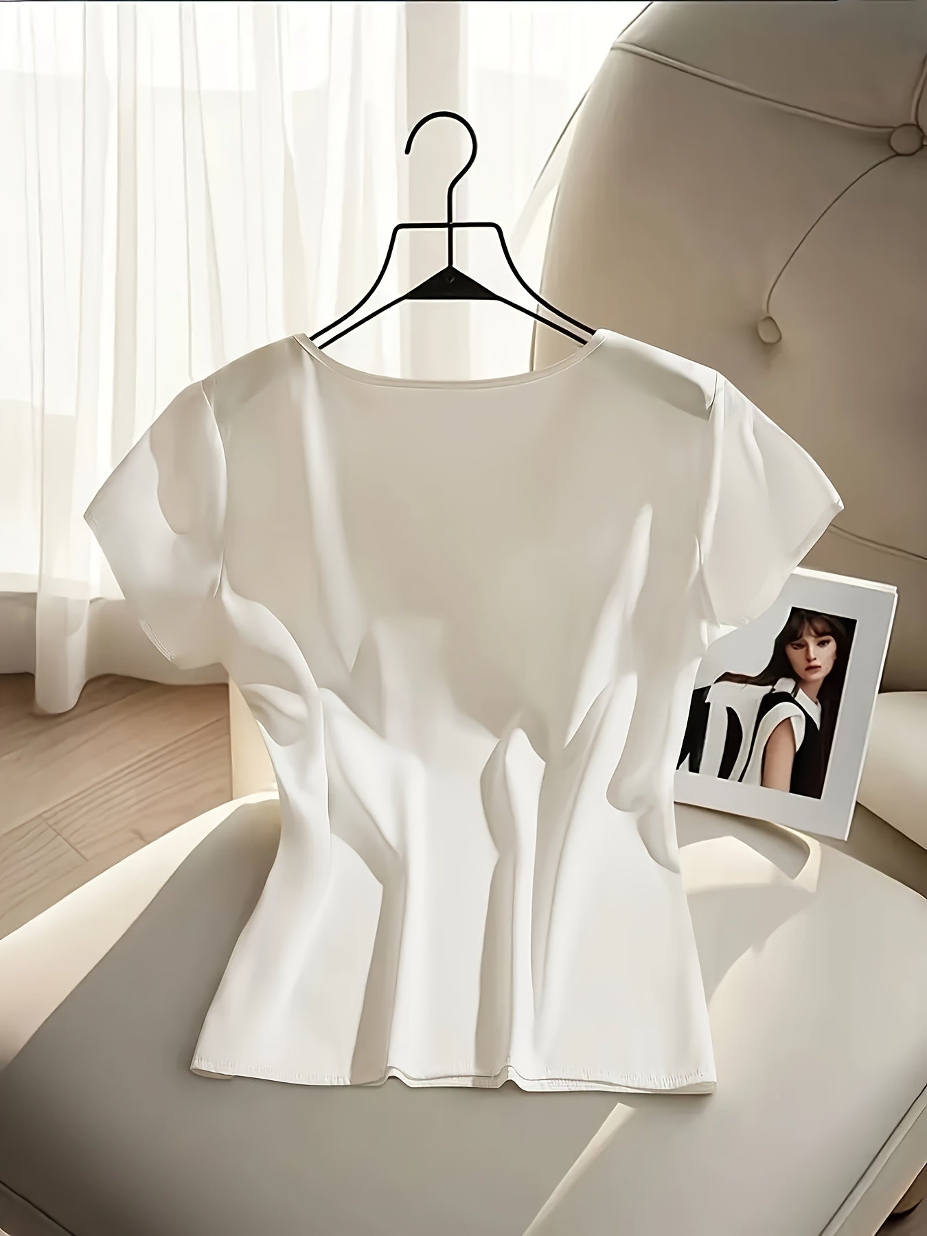 Damen Bluse mit Schleife und Kurzarm – Eleganter femininer Look für Büro und Freizeit
