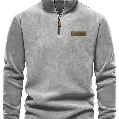 Herren Quarter-Zip Pullover – Moderner Freizeitstil mit Stehkragen und dezentem Logo