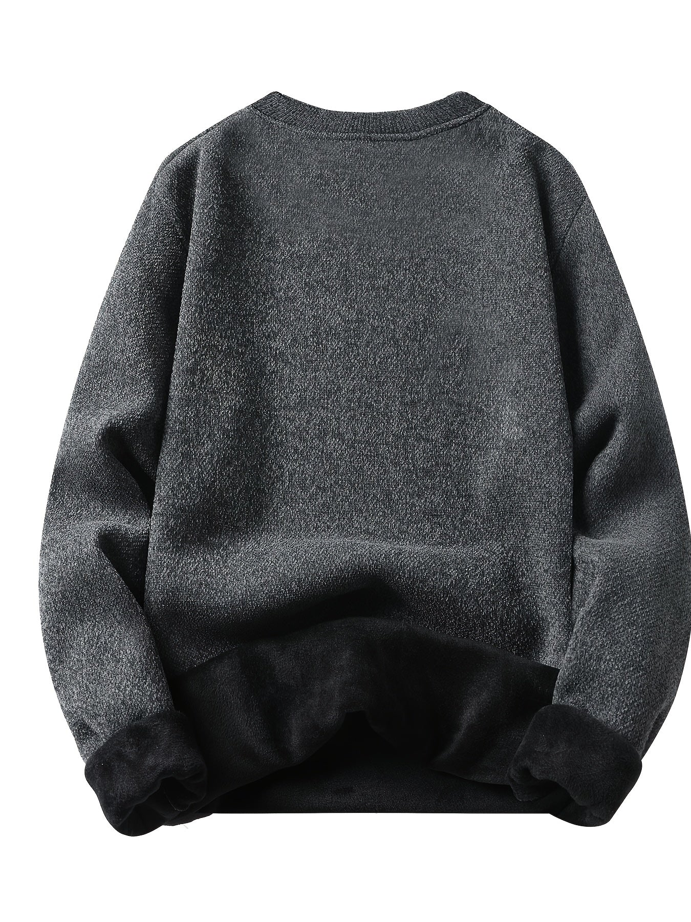 Unisex Langarm Sweatshirt Pullover mit Rundhalsausschnitt und Innenfutter