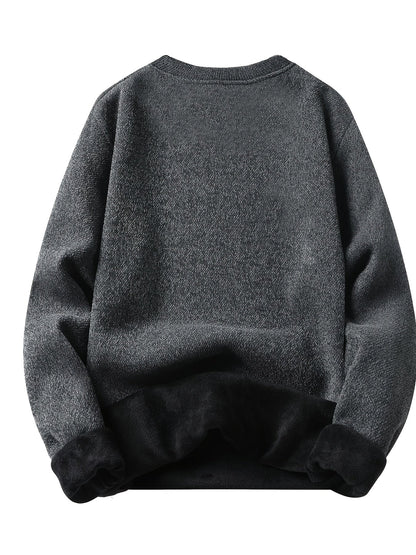 Unisex Langarm Sweatshirt Pullover mit Rundhalsausschnitt und Innenfutter